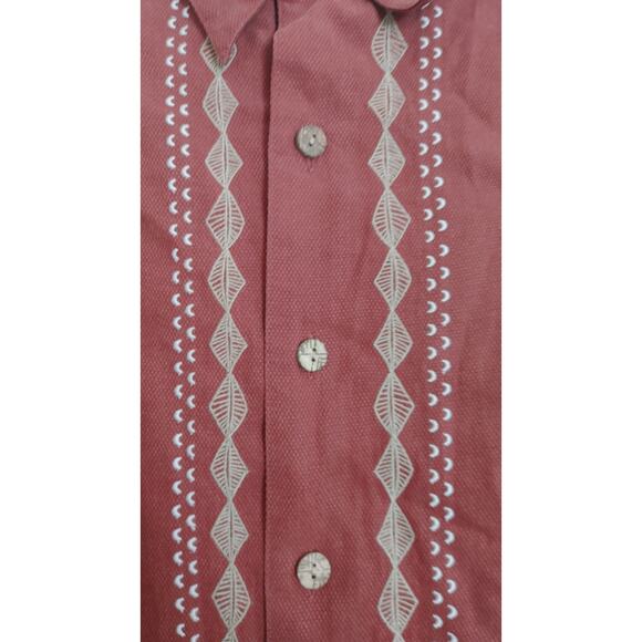 Caribbean Joe Mens Shirt Button Front Embroidered 100% Tencel 3XT - Picture 2 of 4